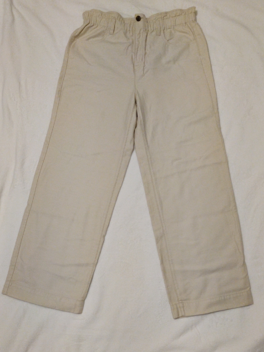J. Crew Cream Elastic Waist Pants